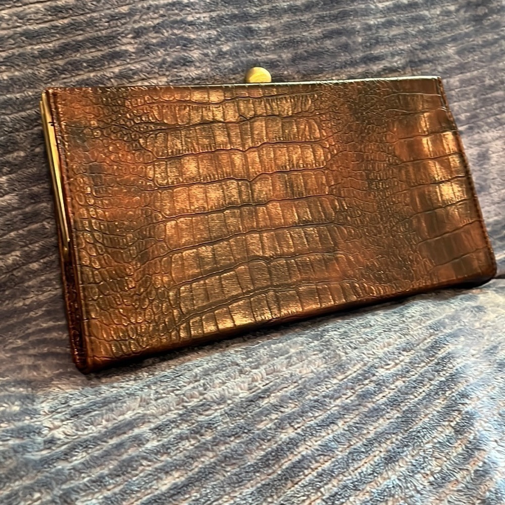 Forever 21 Brown Vegan Leather Clutch with chain. Excellent used condition.